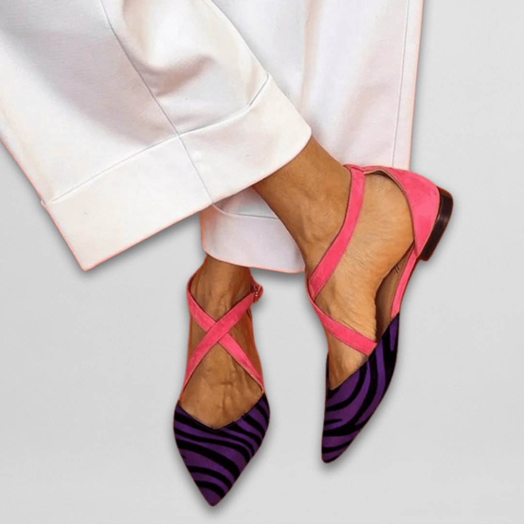 Elisa | Women's Cushioned Slip-On Strappy Ballet Flats