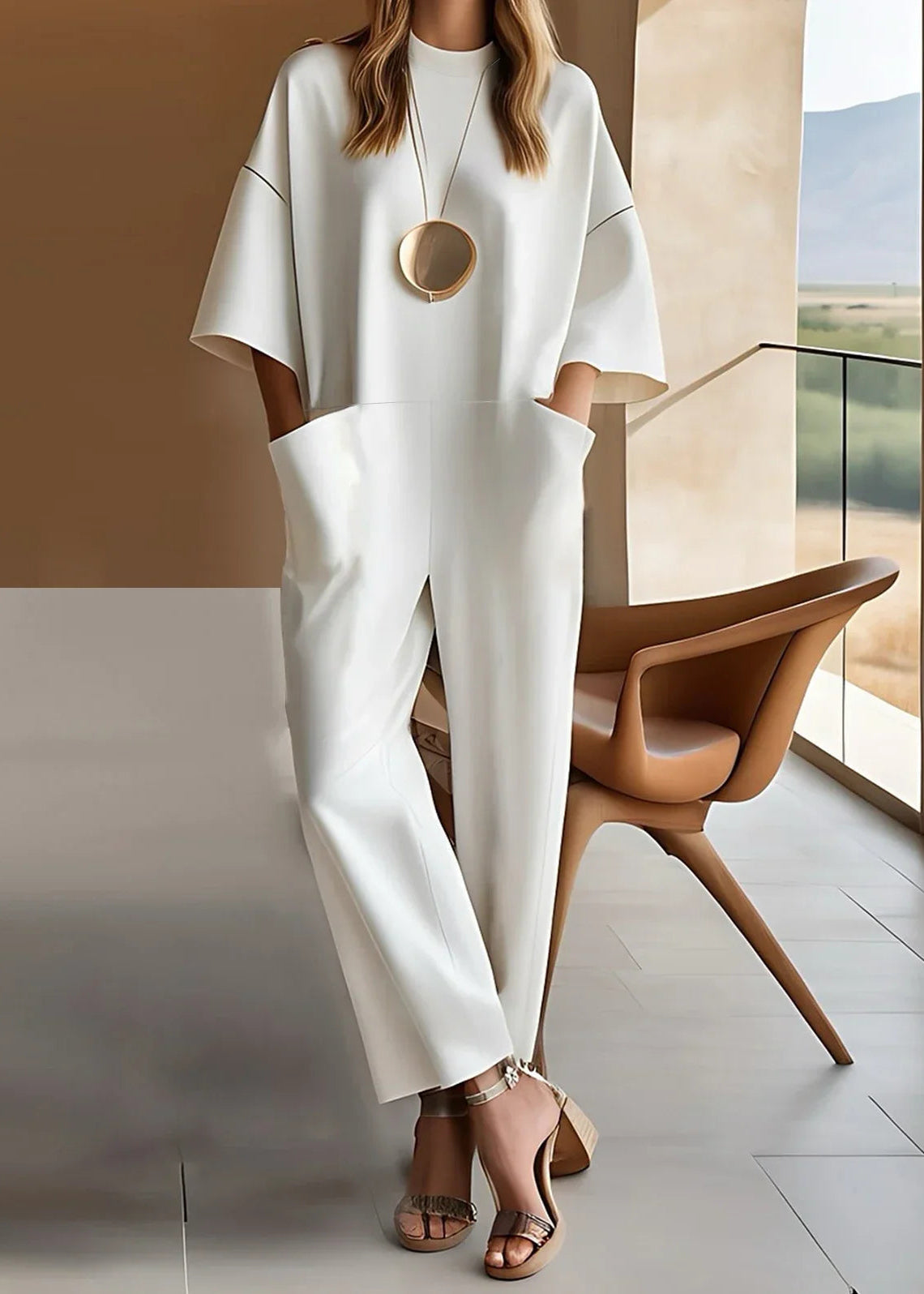 Women's Relaxed Emmy Stylish Short-Sleeve Jumpsuit