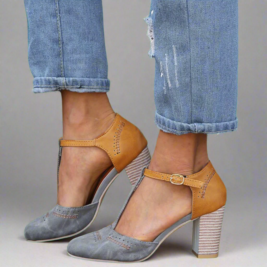 Mavilda | Women's Orthopedic Buckle Comfort Heels for Worry-Free Walking