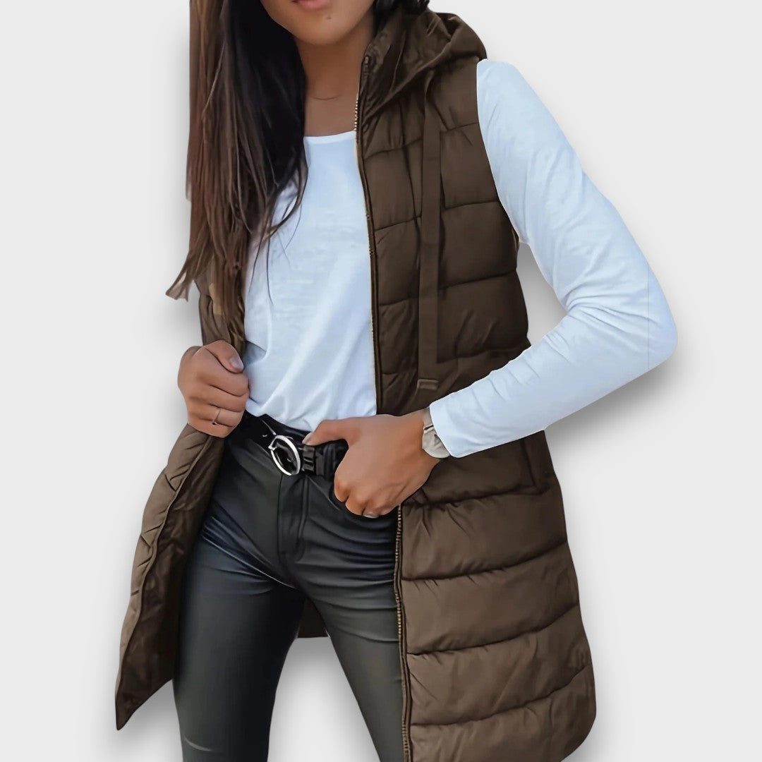 Kaira | Sleeveless hooded puffer vest