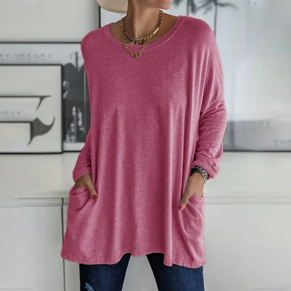 Aelira | Women's Longline Relaxed Long Sleeve Top