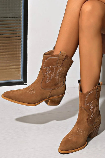 Women's Cushioned Zip Spitzes Western Ankle Boot