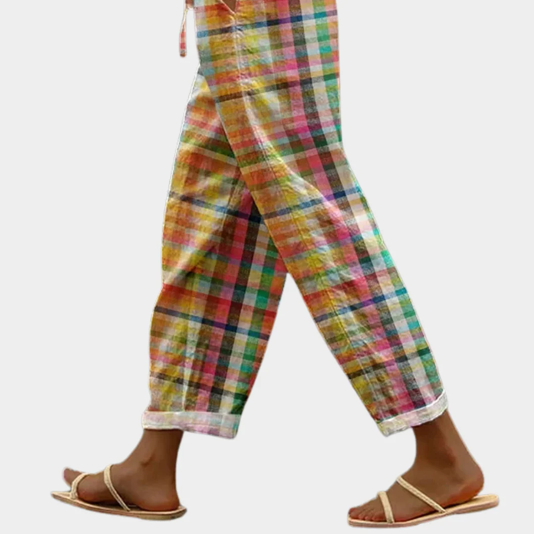 Michelle | Women's Comfortable Checkered Trousers