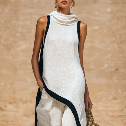 Leonora | Elegant Asymmetrical Outfit for Women with Wide Leg Trousers
