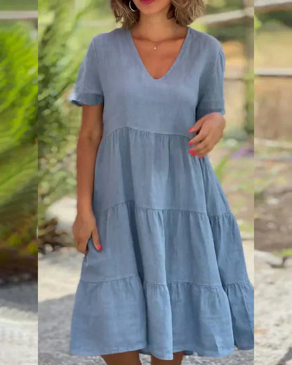 Bexley | Women's Relaxed Casual Summer V-neck Mini Dress