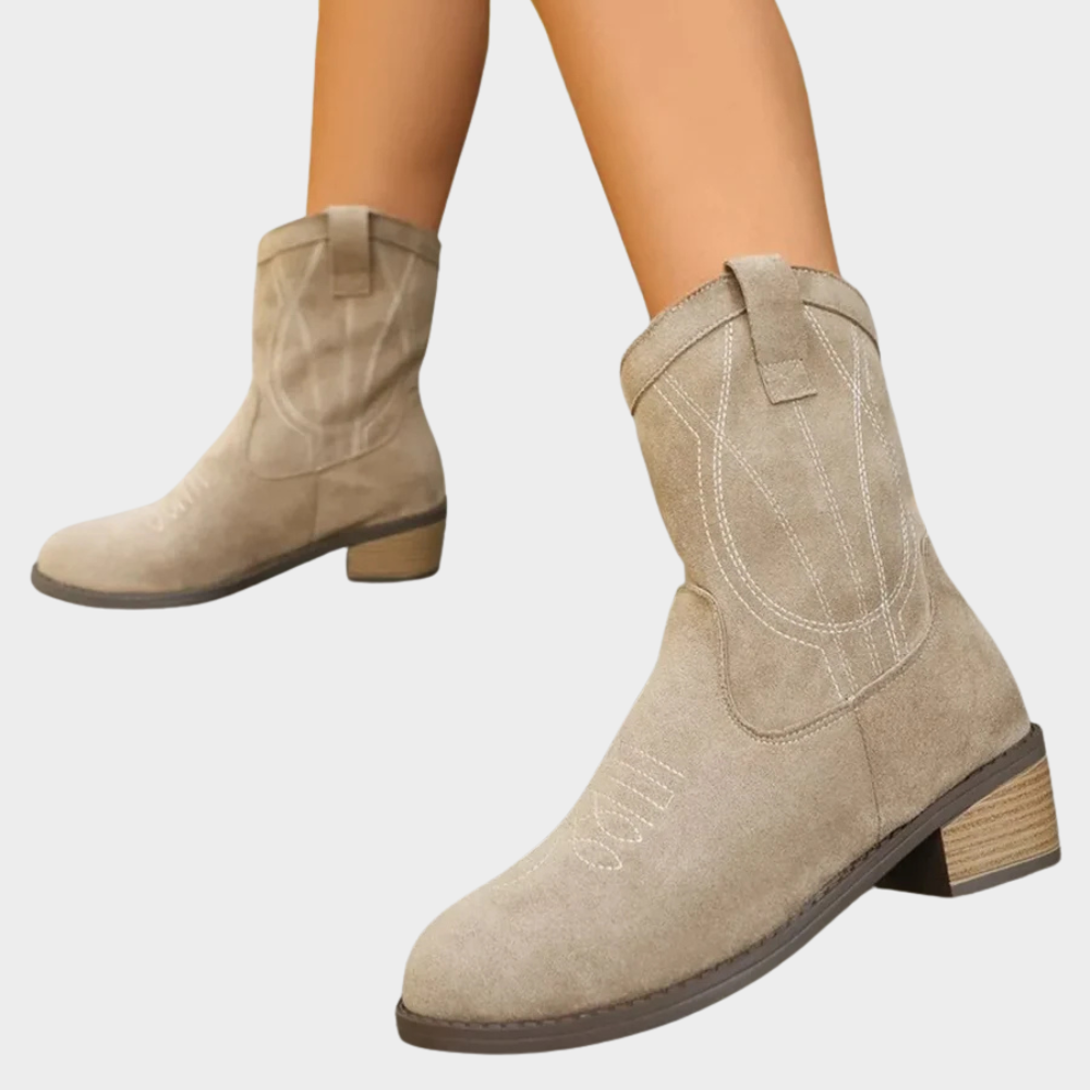 Chandler | Women's Cushioned Slip-On Cowboy-Style Ankle Boots