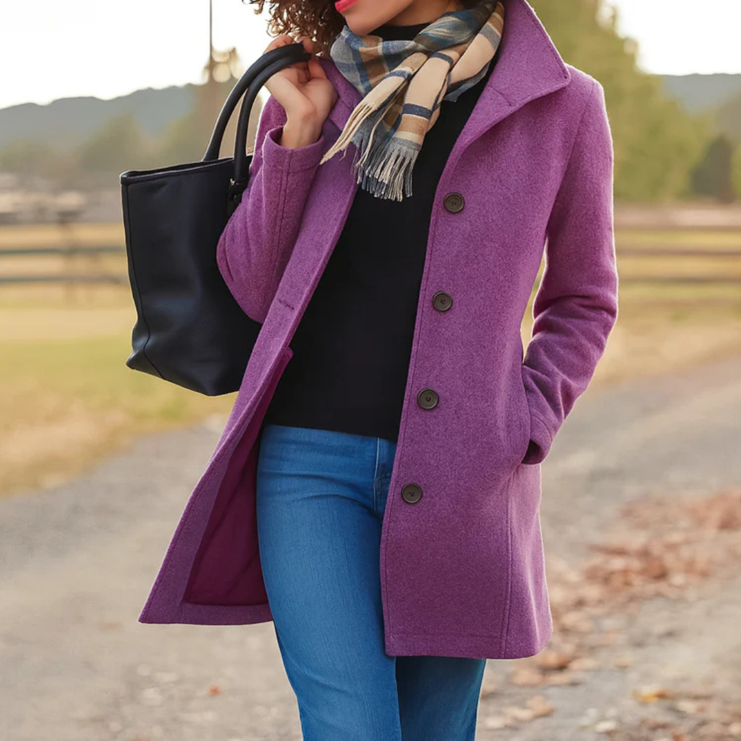 Vera | Women's Classic Mid-Length Button Coat