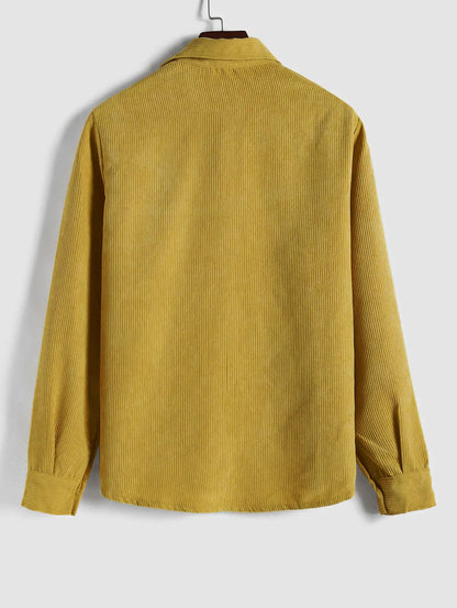 Men's Long Sleeve Shirt with Half Button Placket