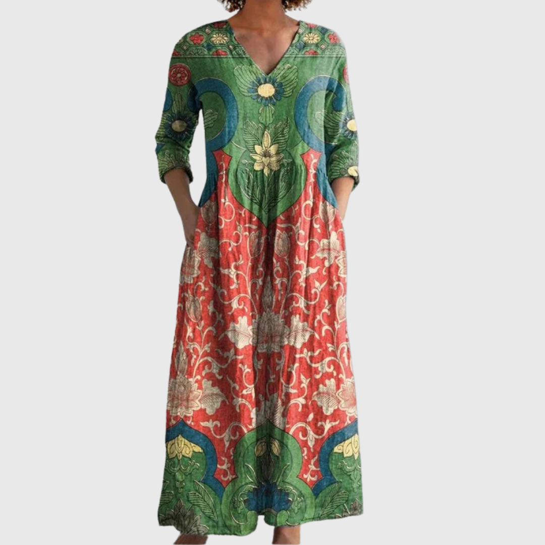Tara | Women's Vintage Floral Maxi Dress