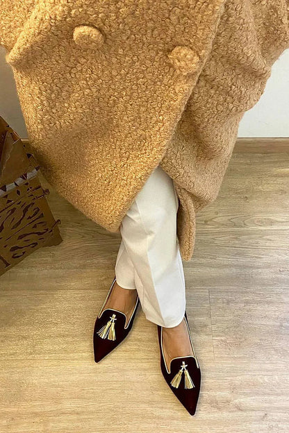 Women's Cushioned Pointed-Toe Loafer With Elegant Tassel