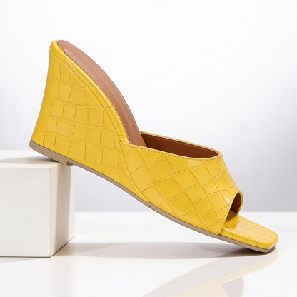 Helena | Croc Wedge Mules