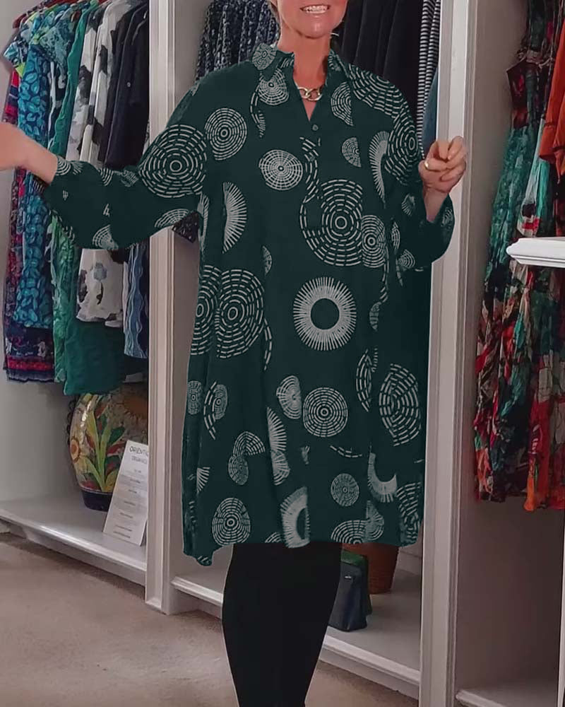 Marlene | Women's Casual Geometric Print Midi Dress