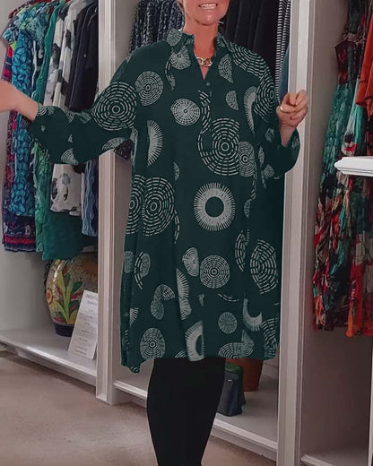 Marlene | Women's Casual Geometric Print Midi Dress