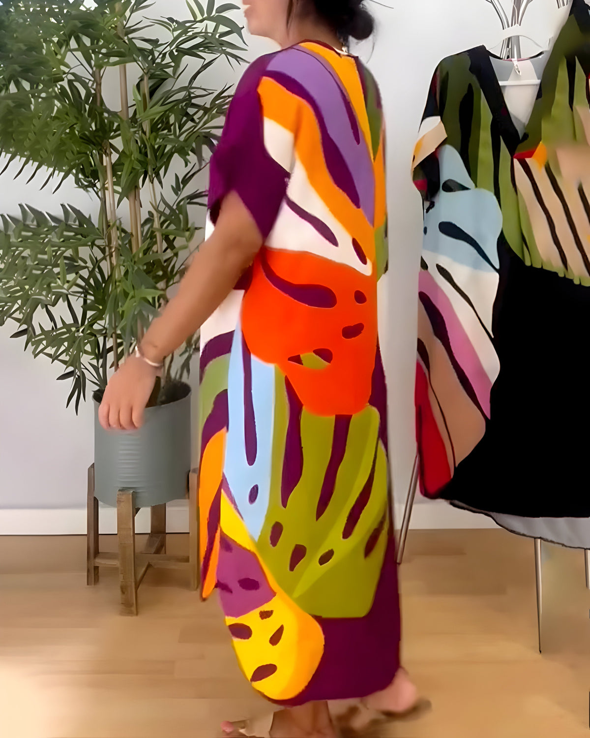 Rianna | Women's Abstract Print Dress with V-Neck
