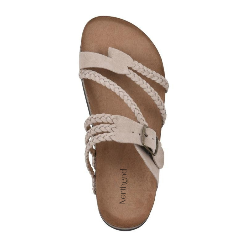 Women's Cushioned Open-Toe Hayleigh Cork Braided Sandals