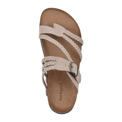 Women's Cushioned Open-Toe Hayleigh Cork Braided Sandals