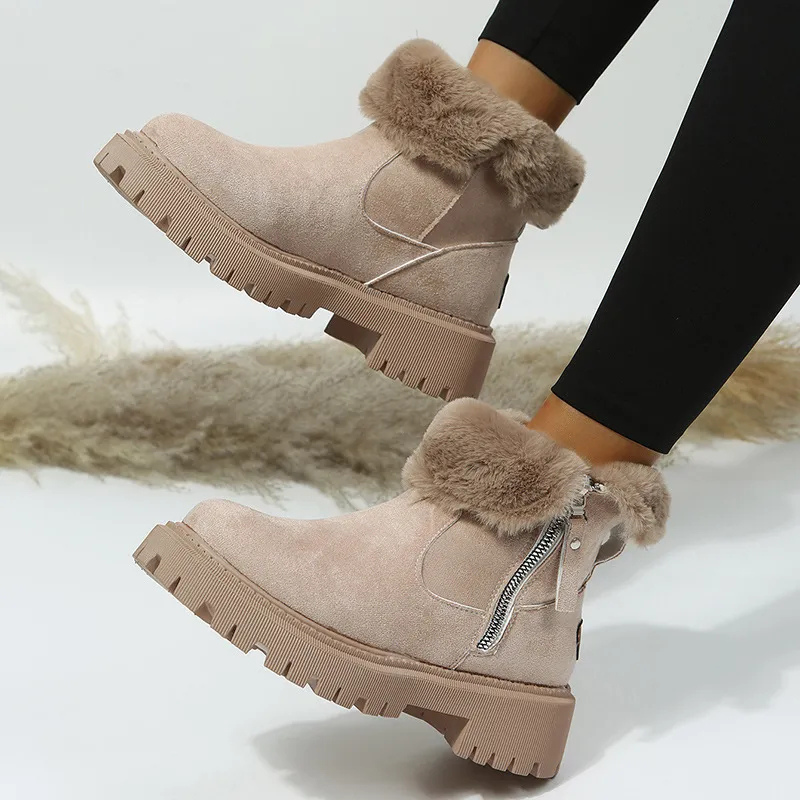 Nancy | Women's Cushioned Zip Comfortable Warm Winter Boots