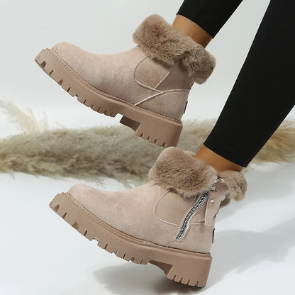 Nancy | Women's Cushioned Zip Comfortable Warm Winter Boots