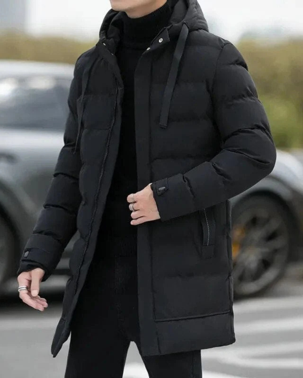 Men's Gianluca Long Winter Jacket with Long Sleeve