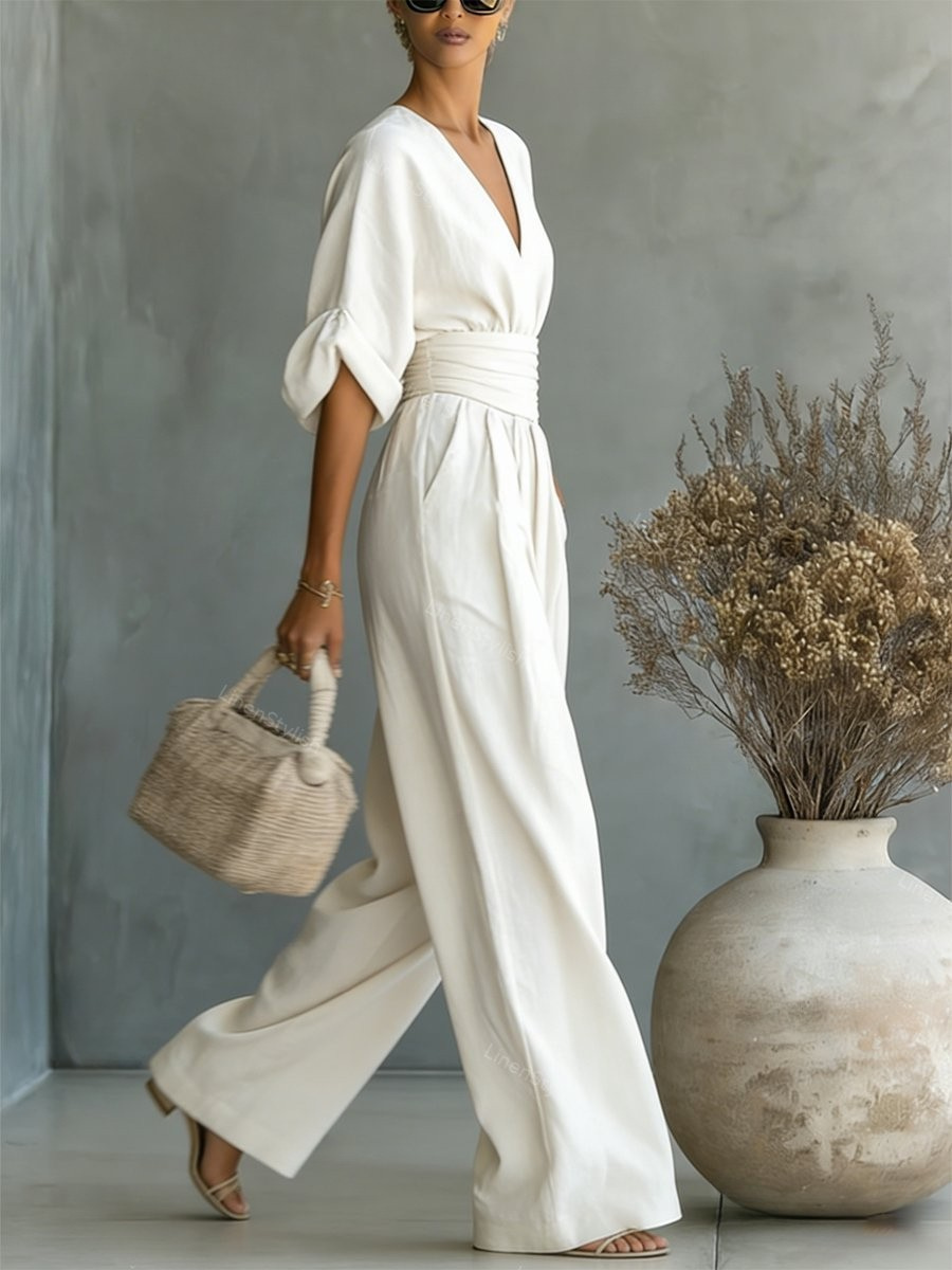 Elira | Essential V-Neck Jumpsuit