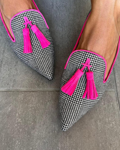 Women's Pointed-Toe Spitz Loafer With Fluo Fringes