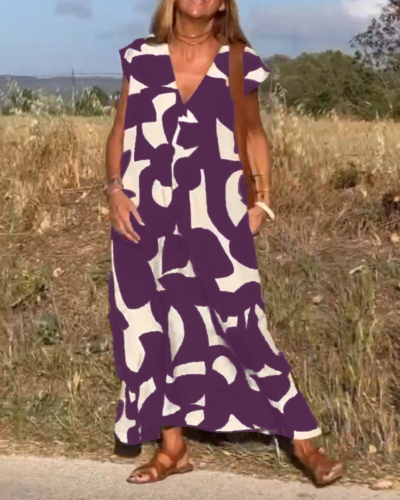 Kendall | Women's Relaxed Abstract Midi Dress