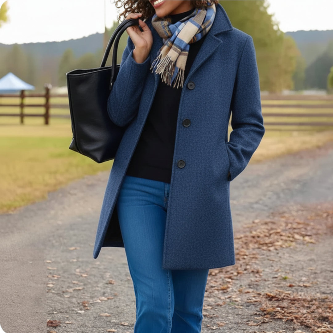 Vera | Women's Classic Mid-Length Button Coat