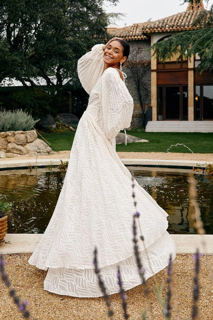 Florie | Women's Elegant Long V-Neck Maxi Dress