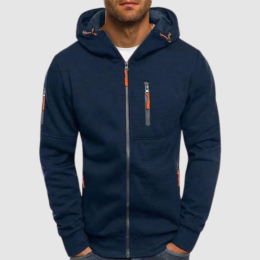 Mave | Men's Zip-Up Hoodie with Pockets and Drawstring