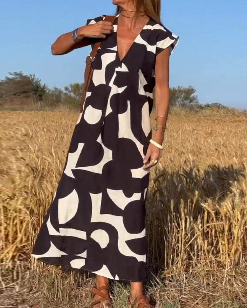 Kendall | Women's Relaxed Abstract Midi Dress