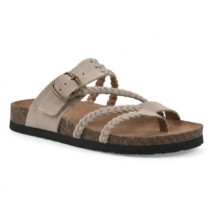 Women's Cushioned Open-Toe Hayleigh Cork Braided Sandals