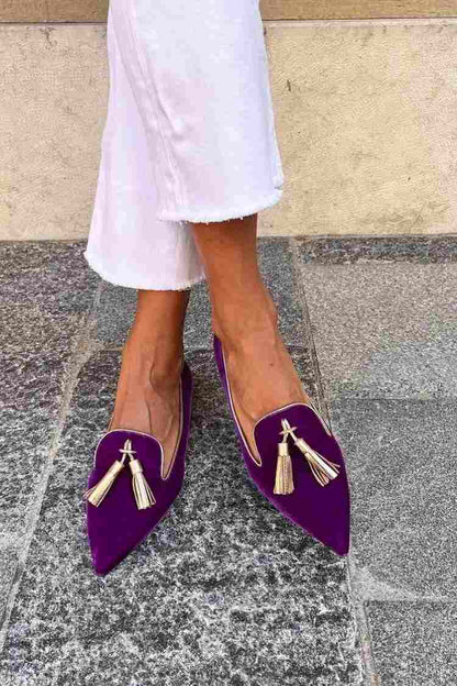 Women's Cushioned Pointed-Toe Loafer With Elegant Tassel