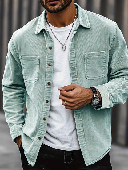 Johan Men's Shirt Jacket with Pockets and Long Sleeve
