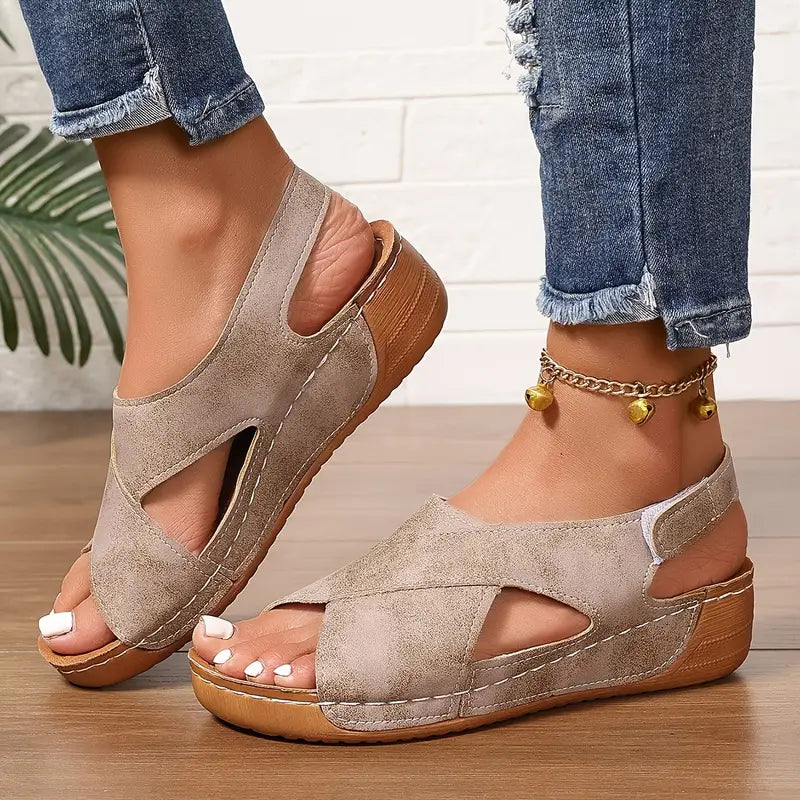 Women's Cushioned Open-Toe Vintage Sandals