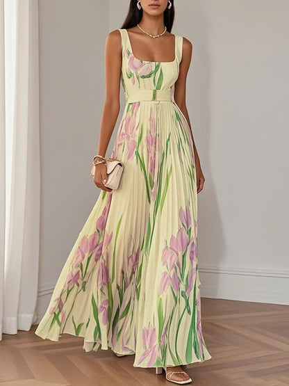 Mary | Women's Elegant Pleated Maxi Dress