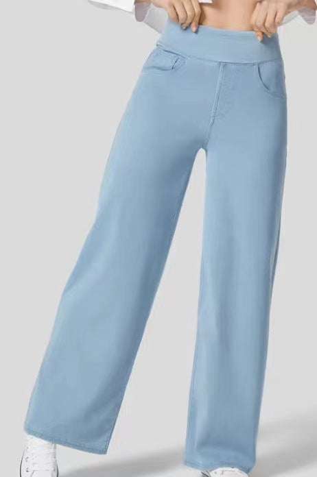 Quinn | Women's High Waisted Wide Leg Jeans with Pockets
