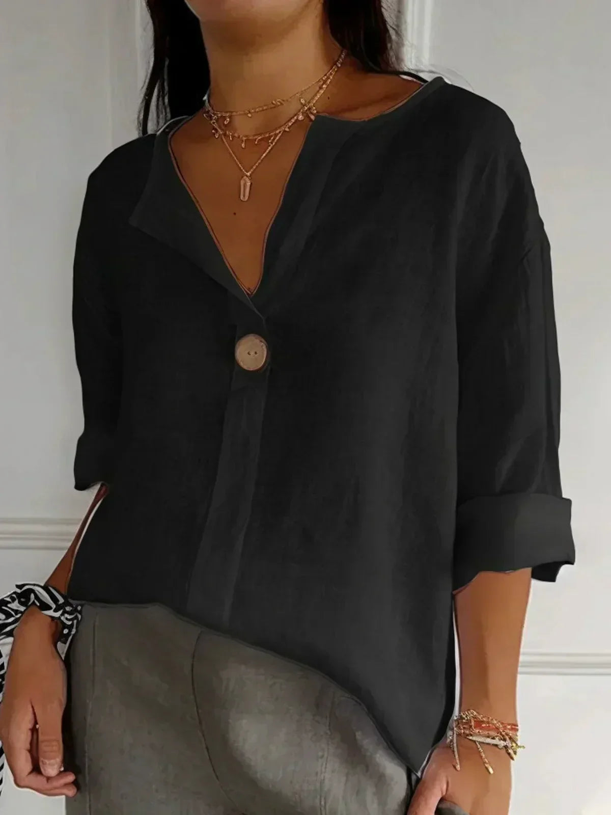Jessa | Women's Relaxed Casual V-Neck Blouse
