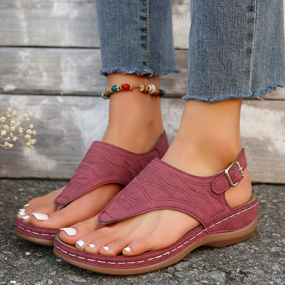 Women's Cushioned Open-Toe Breeze Clip Toe Sandals, Built-in Support