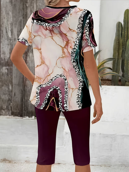 Luna | Women's Relaxed Stretchy Printed Two-Piece Outfit