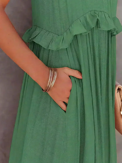 Sarah | Women's Halter Ruffle Maxi Dress (Almost Sold Out)