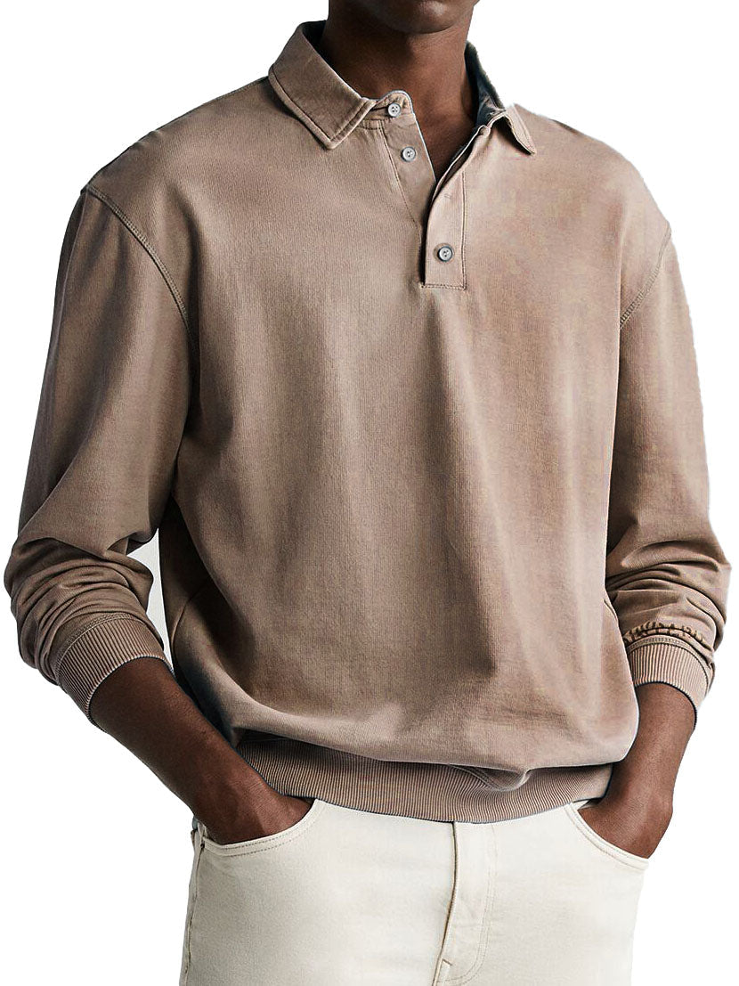 Victor | Men's Vintage Polo with Long Sleeve