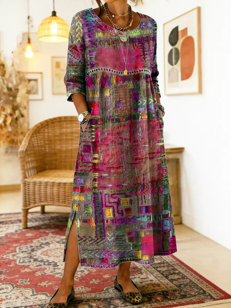 Isabelle | Women's Ethnic Patchwork Maxi Dress