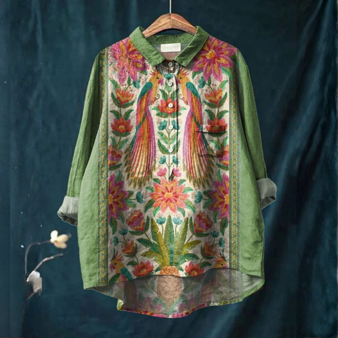 Rachele | Women's Longline Patterned Shirt