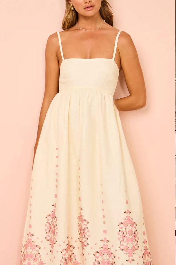 Women's Wendy Floral Paradise Maxi Dress with Straps and Pockets, Unique Print and Comfortable Fit