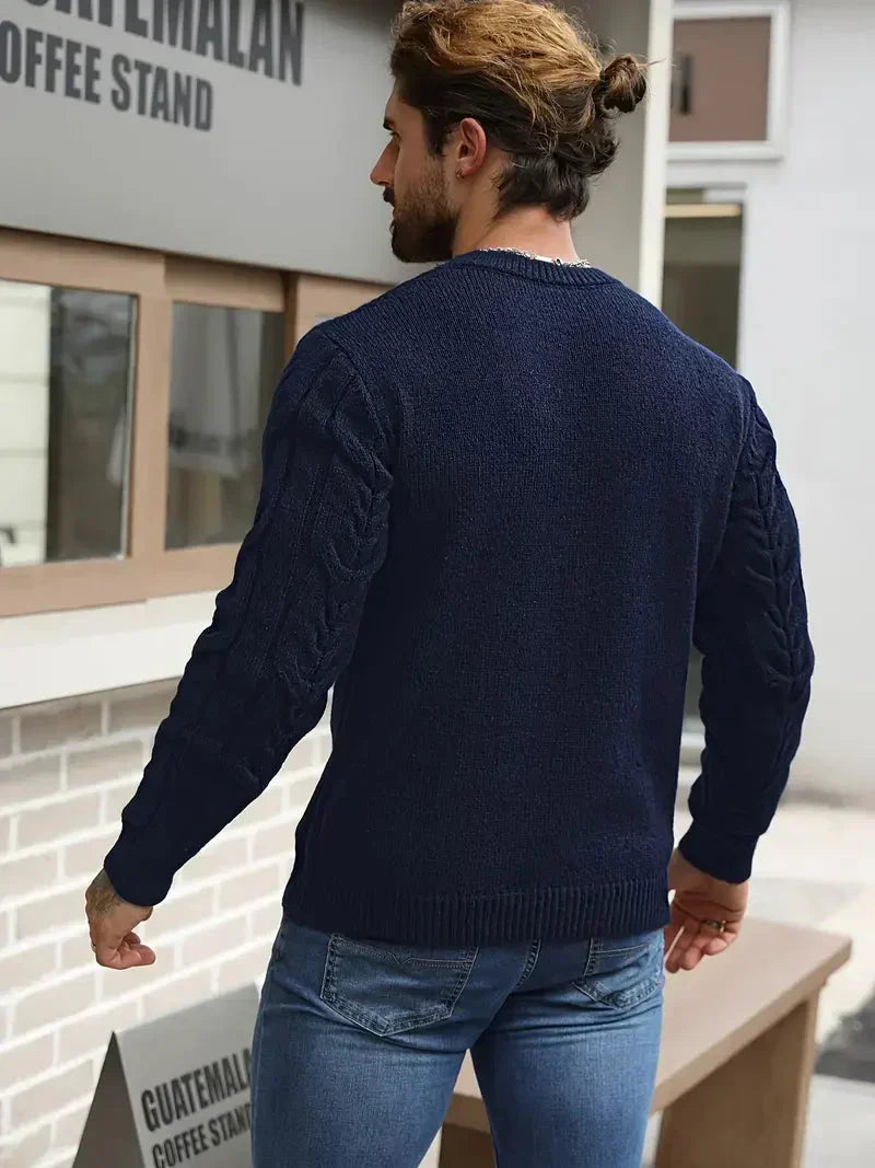 Men's Brit & Boho | Graphica Geo Jumper with Crew Neck