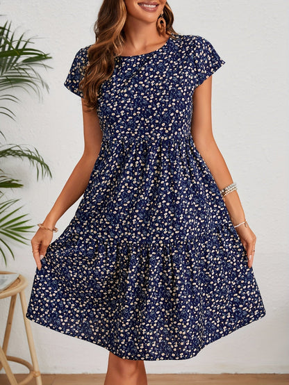 Valeria | Women's Vintage Floral Midi Dress