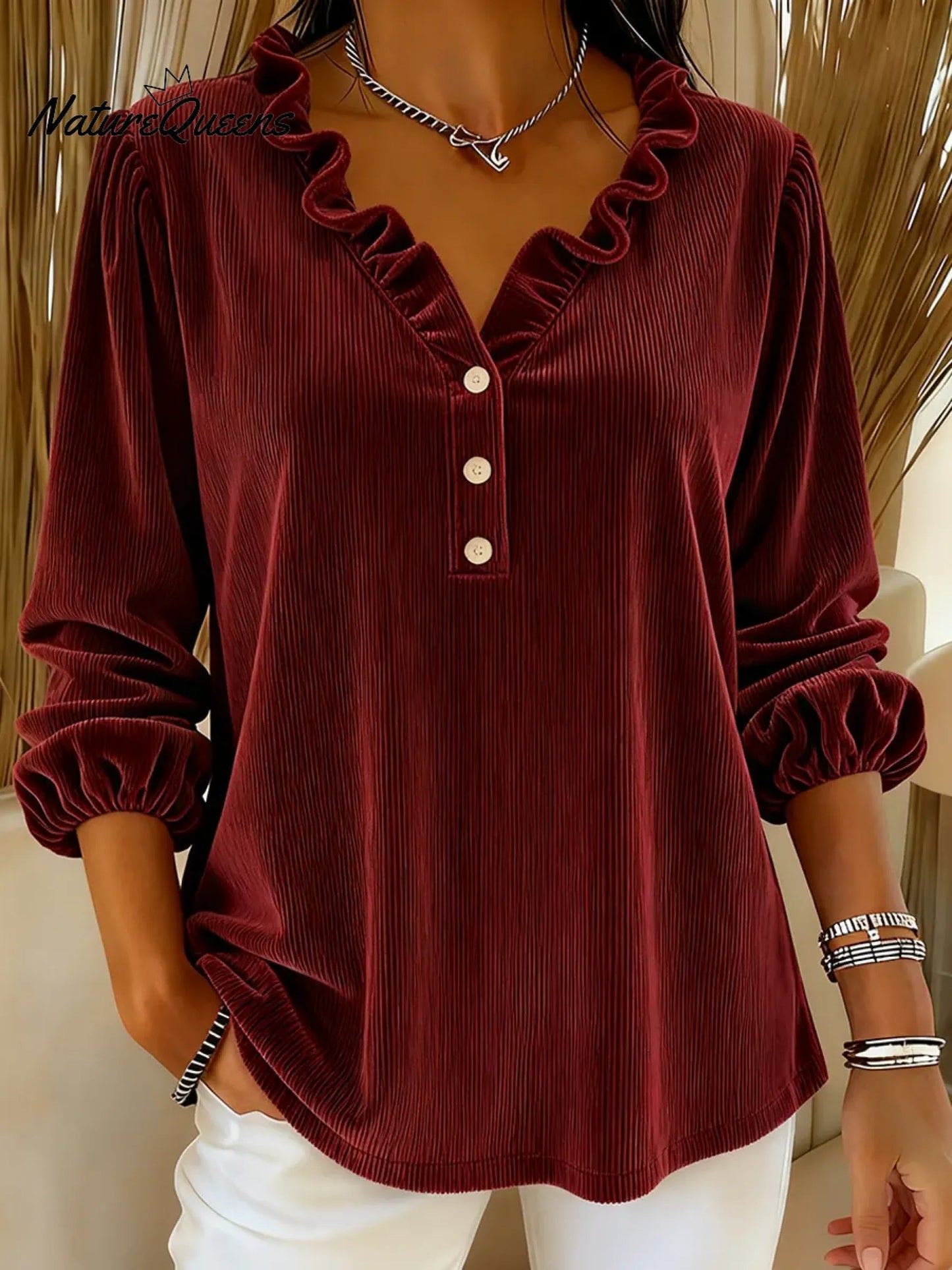 Hallie | Women’s Ruffle-Collared Shirt