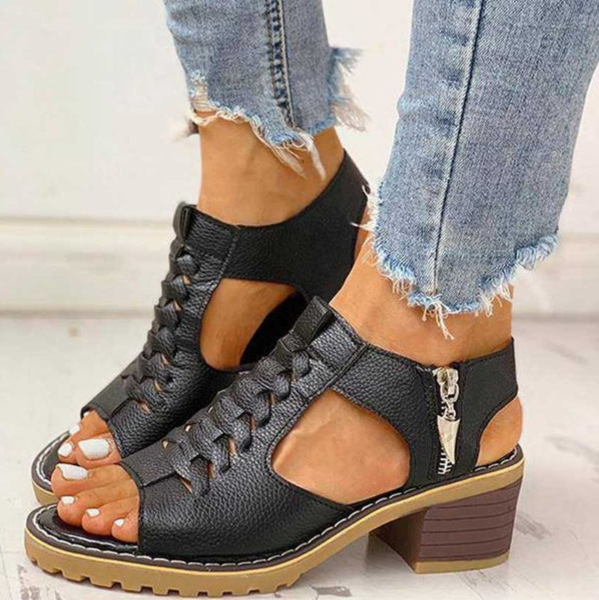 Women's Cushioned Open-Toe Ouida Chic High Heel Sandals