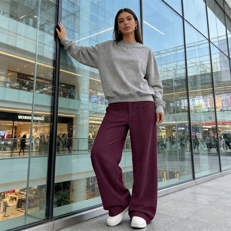 Women's Casual High-Waist Trousers, Relaxed Fit for Ultimate Comfort and Style
