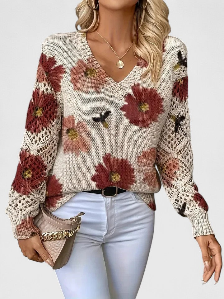 Noelle | Women's Floral Jumper with V-Neck